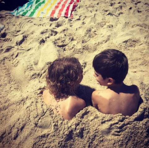 Caspian Feild with his brother.